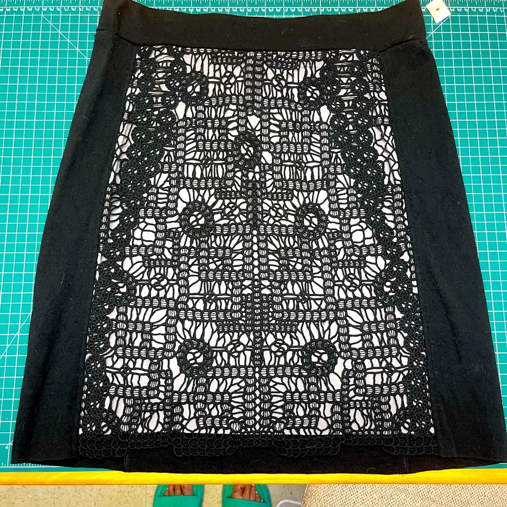 Window pane pencil skirt